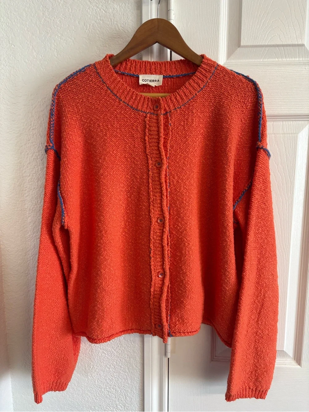 Cotierra Orange‎ Cotton Cardigan Size L